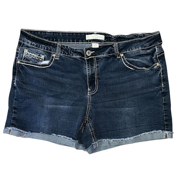 Est. 1946 Hi-Rise Stretch Dark Wash Cutoff Shorts Women's Size 18W 38X5 - Picture 1 of 7